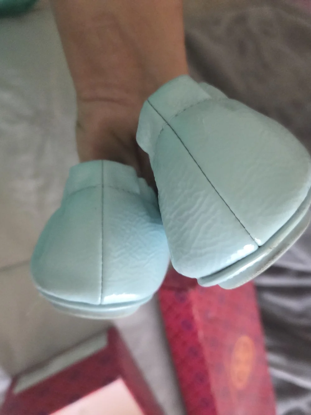 Tory Burch Light Blue Leather Ballet Flats - Picture 7 of 8